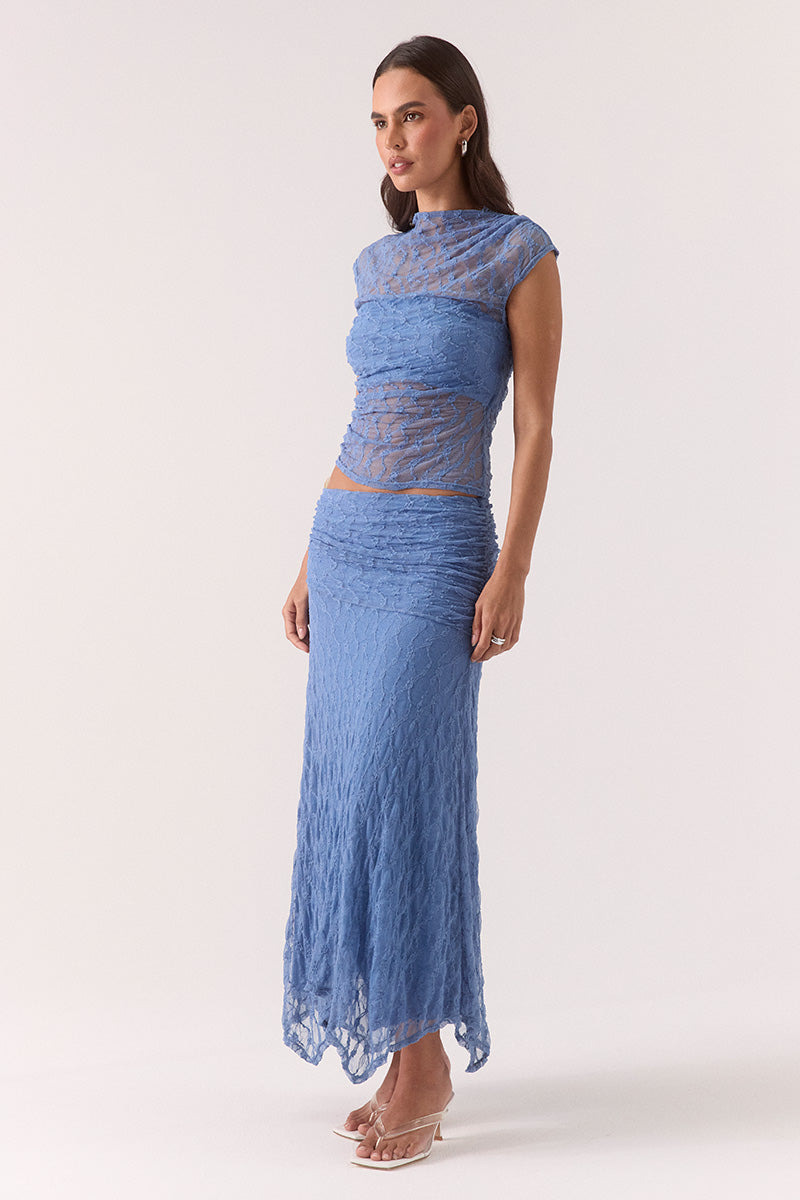 SOVERE STUDIO LOWRI SKIRT SLATE BLUE