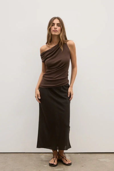 MONET KNIT TOP COFFEE
