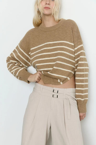 SOVERE SOLENE KNIT JUMPER PECAN/VANILLA