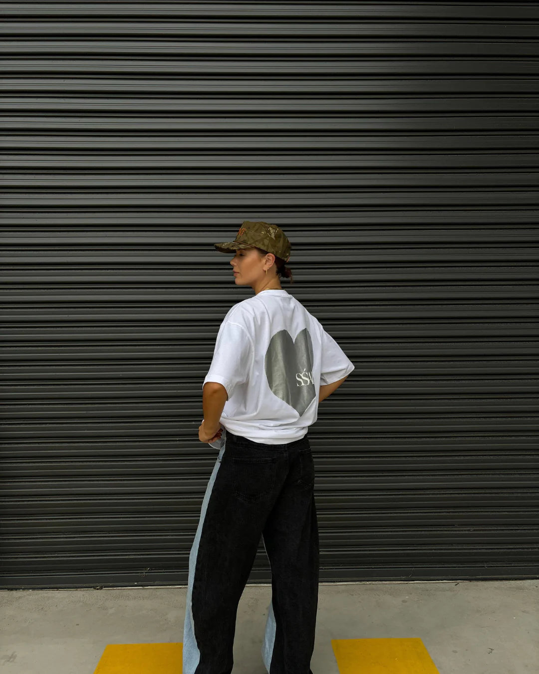 SŚAINT HEART TEE WHITE/SILVER| BABY LEMONADE STORE