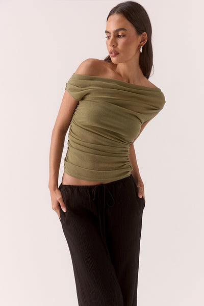 SOVERE STUDIO ZEYA TOP SOFT KHAKI