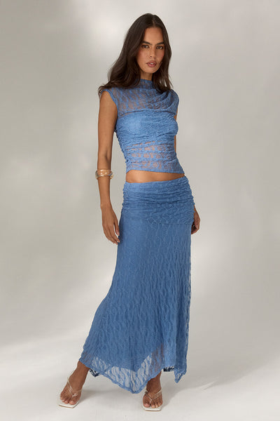 SOVERE STUDIO LOWRI TOP SLATE BLUE