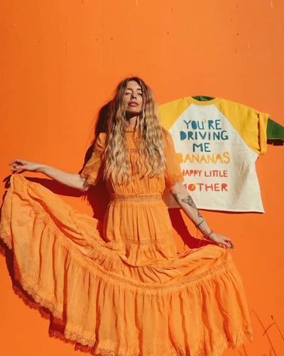 HAPPY LITTLE MOTHER THE BANANA RAGLAN TEE