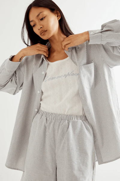 COMMONPLACE ESSENTAILS BEECH COTTAGE SHIRT BLACK/WHITE