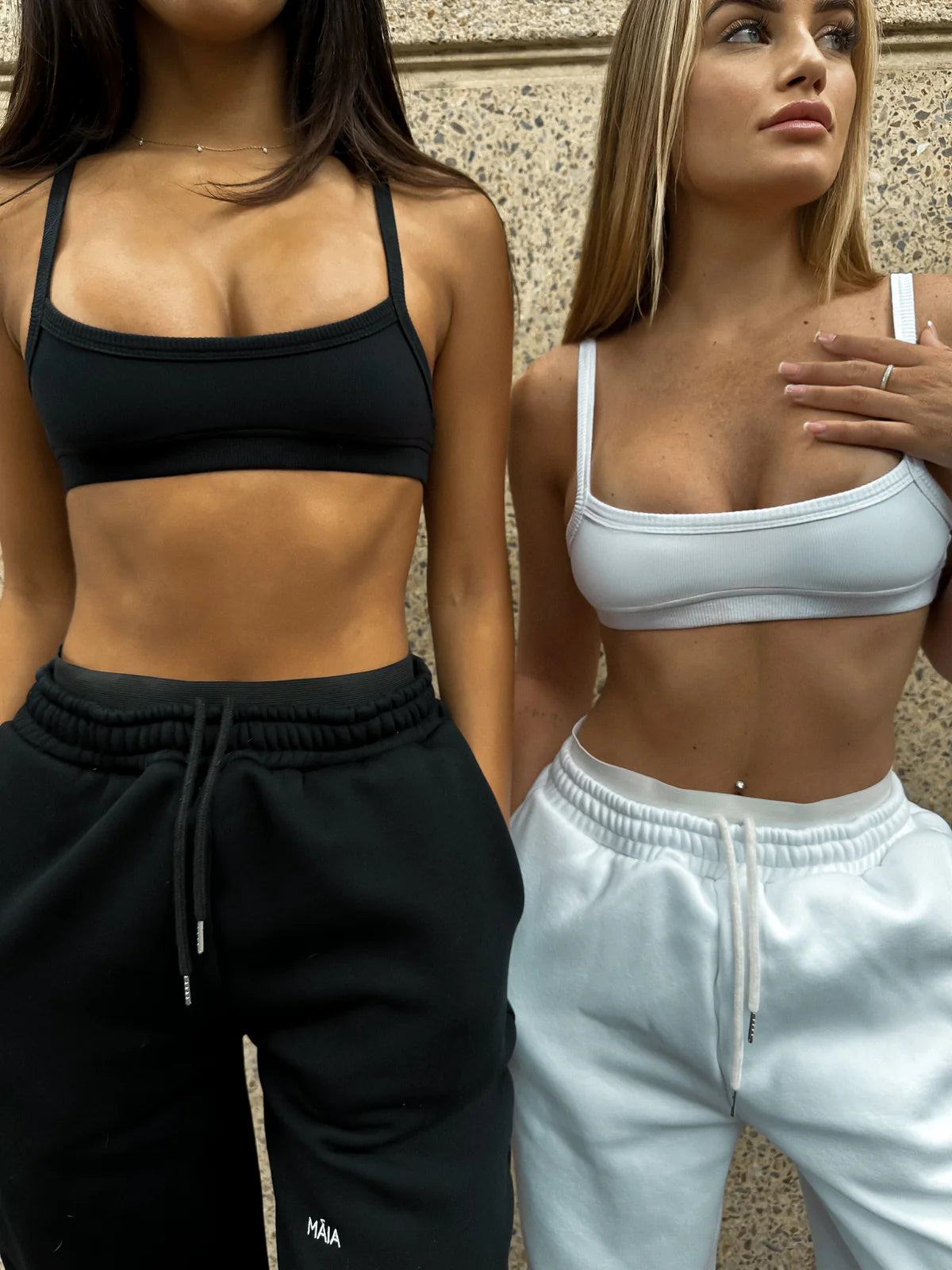 MAIA THE LABEL AYA RIBBED CROP TOP BLACK LUXE BASICS