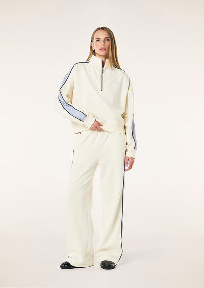 PE NATION BOUNDLESS ZIP NECK SWEATSHIRT WHISPER WHITE