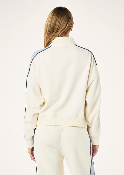 PE NATION BOUNDLESS ZIP NECK SWEATSHIRT WHISPER WHITE