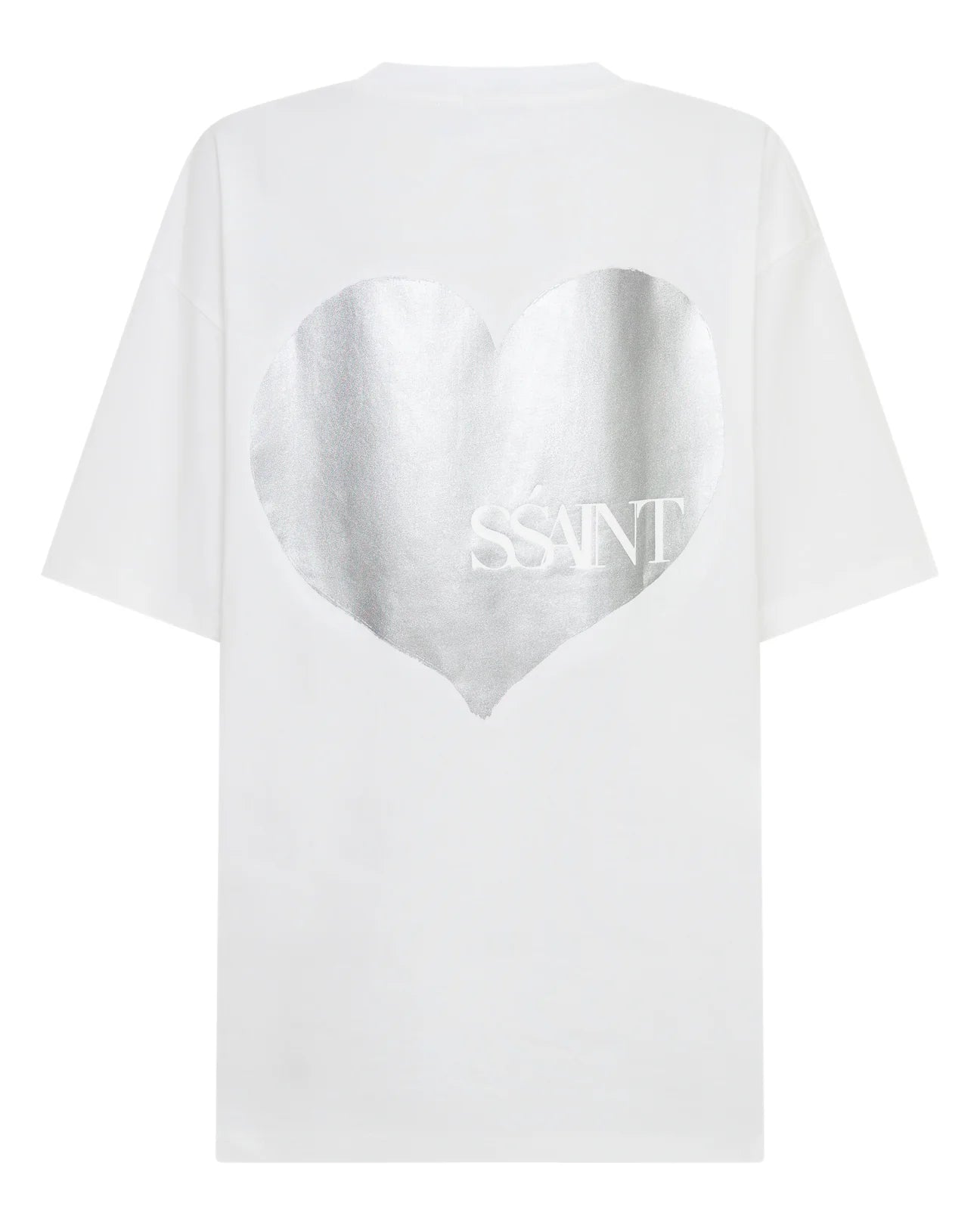 SŚAINT HEART TEE WHITE/SILVER| BABY LEMONADE STORE
