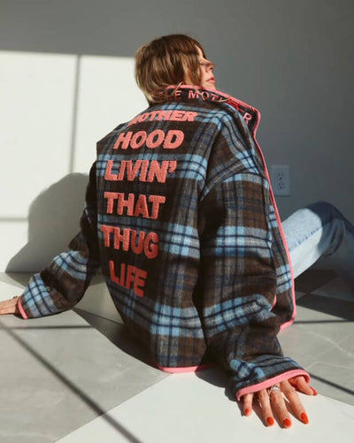 HAPPY LITTLE MOTHER THUG LIFE SHORT JACKET BLUE/PINK