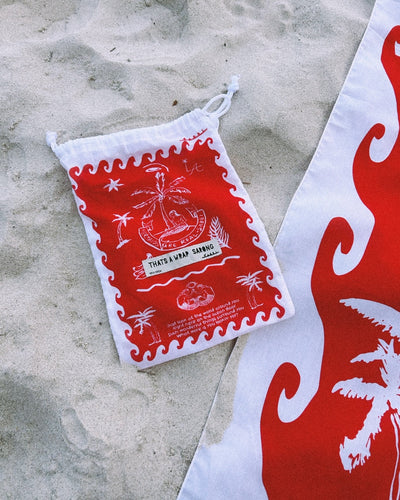SABBI THAT'S A WRAP COTTON SARONG RED MERMAID