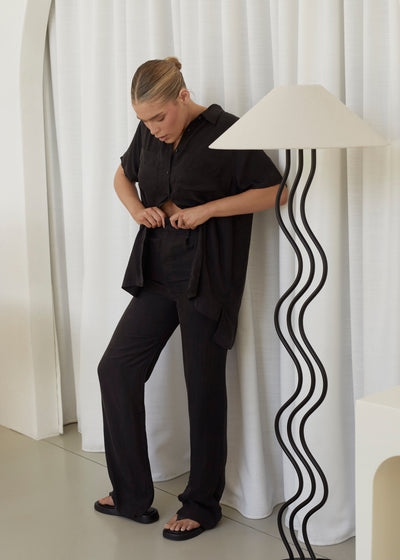 BISK THE LABEL LORI BLACK CUPRO PANT
