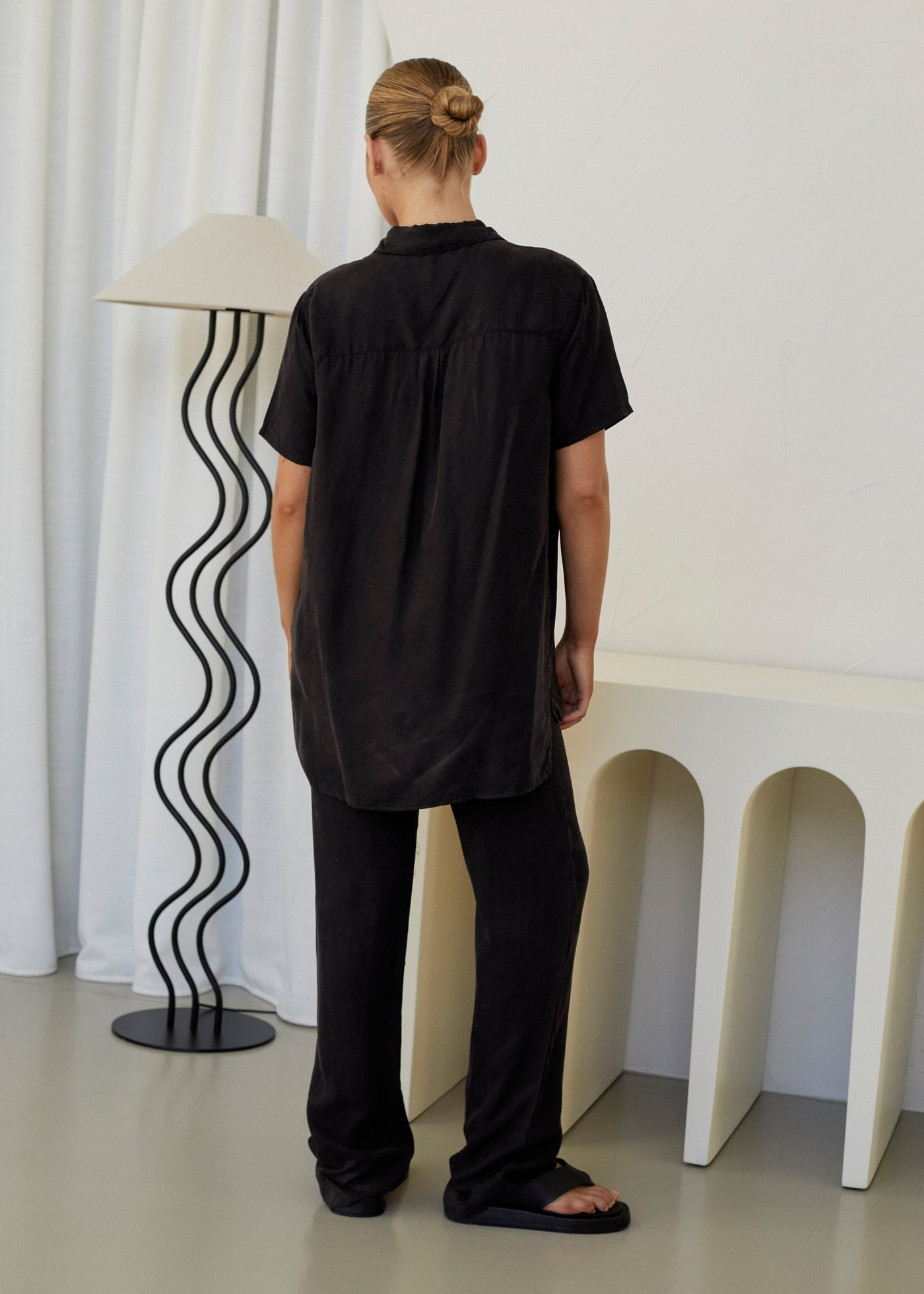 BISK THE LABEL LORI BLACK CUPRO PANT