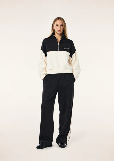 PE NATION BOUNDLESS ZIP NECK SWEATSHIRT WHISPER WHITE