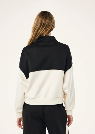 PE NATION BOUNDLESS ZIP NECK SWEATSHIRT WHISPER WHITE