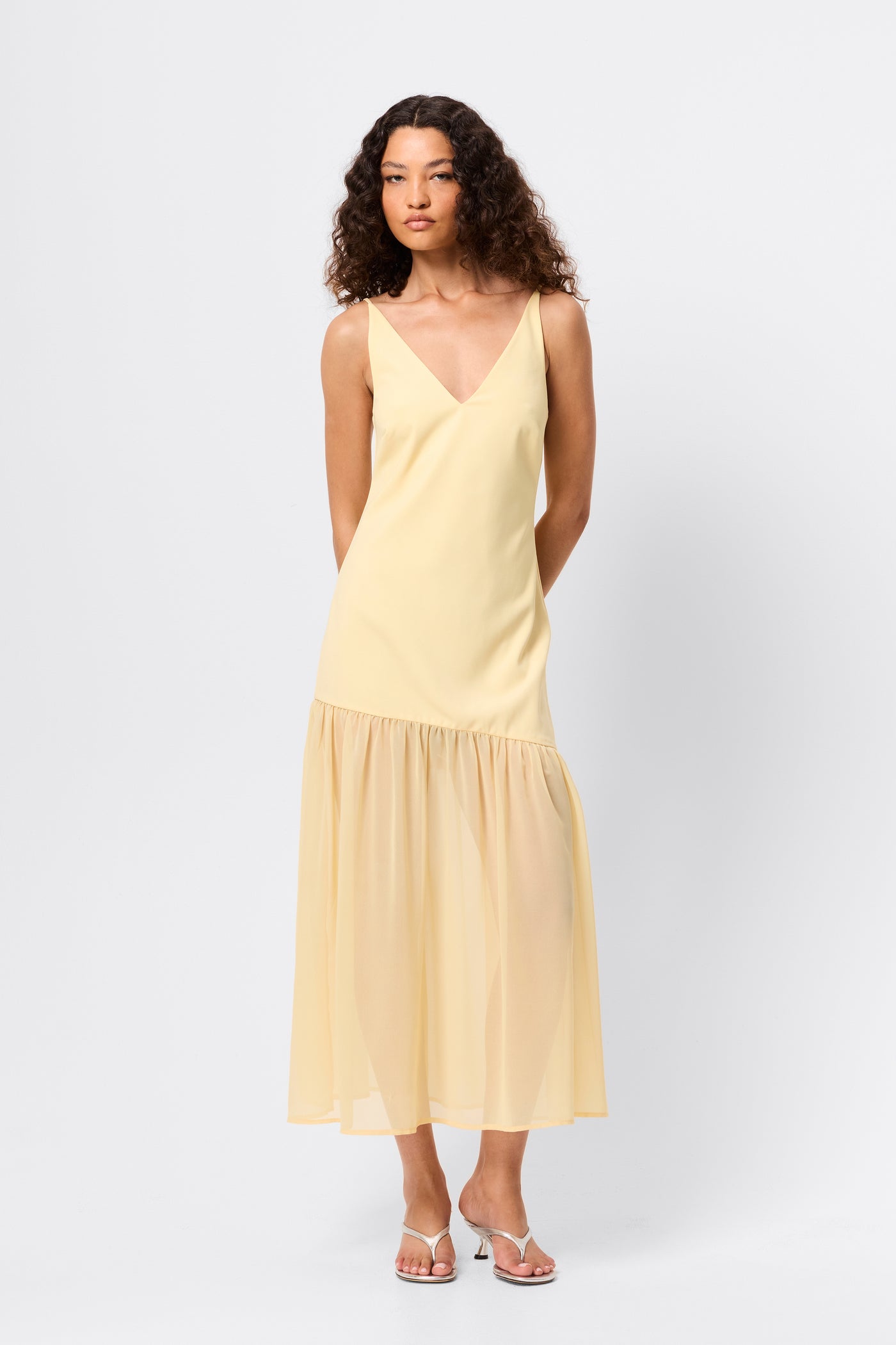 MOSSMAN BEYOND THE HORIZON MIDI DRESS BUTTER