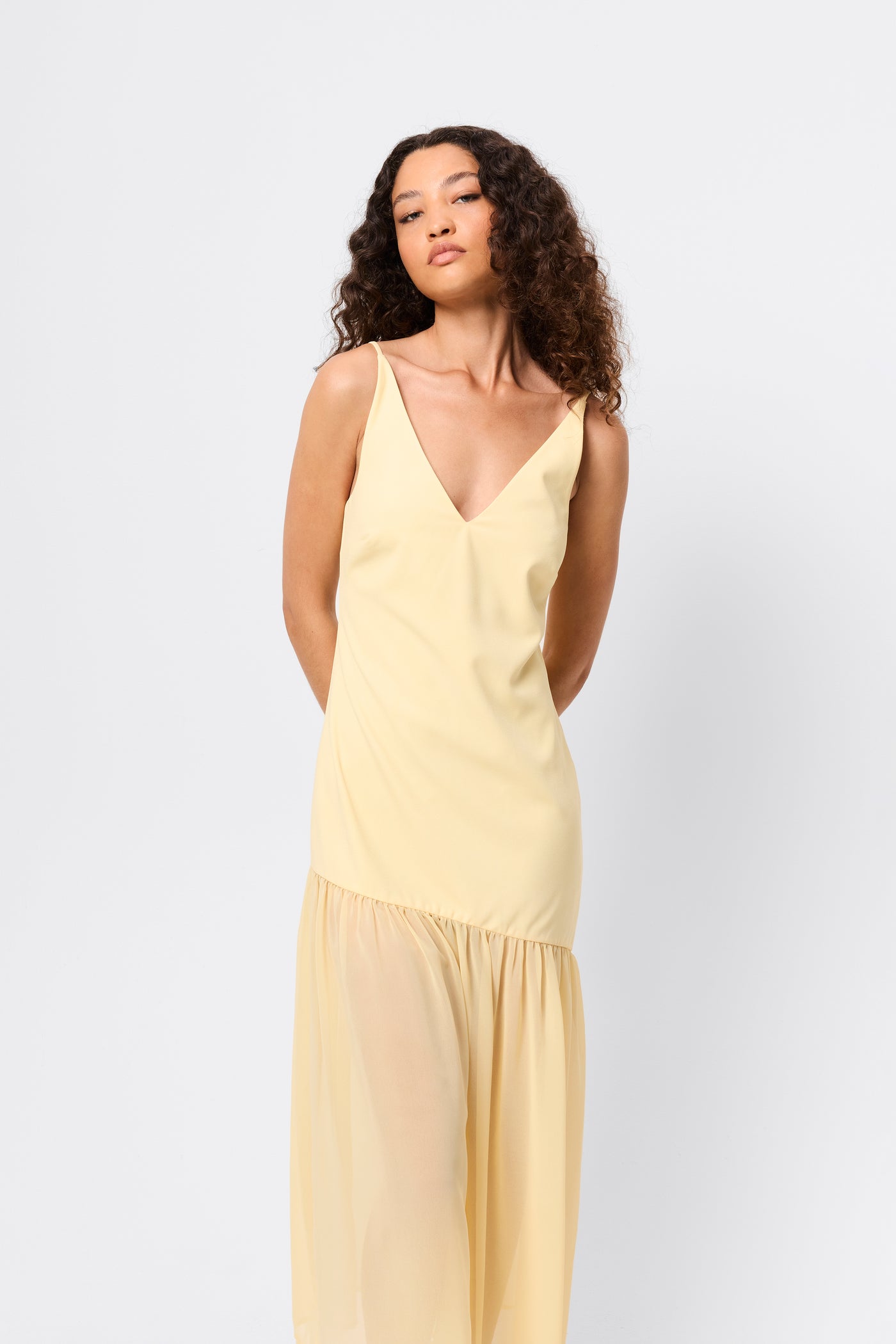 MOSSMAN BEYOND THE HORIZON MIDI DRESS BUTTER