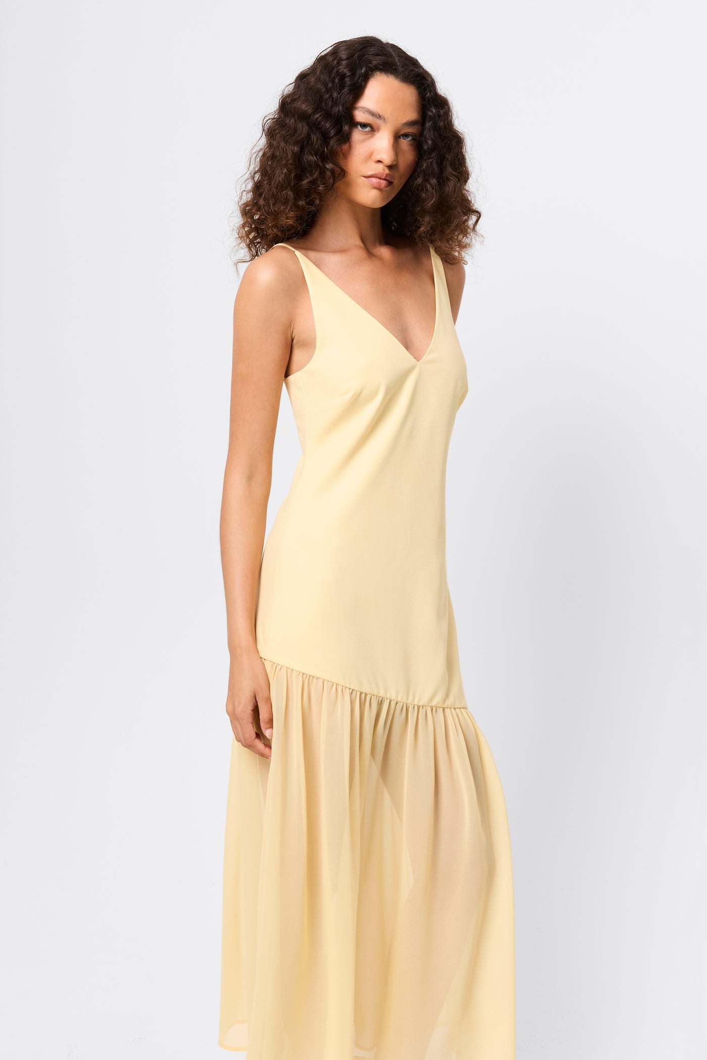 MOSSMAN BEYOND THE HORIZON MIDI DRESS BUTTER