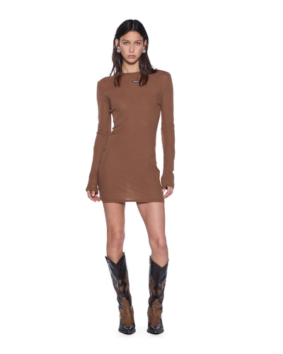 KSUBI CRAWFORD LS MINI DRESS CHOCOLATE BROWN