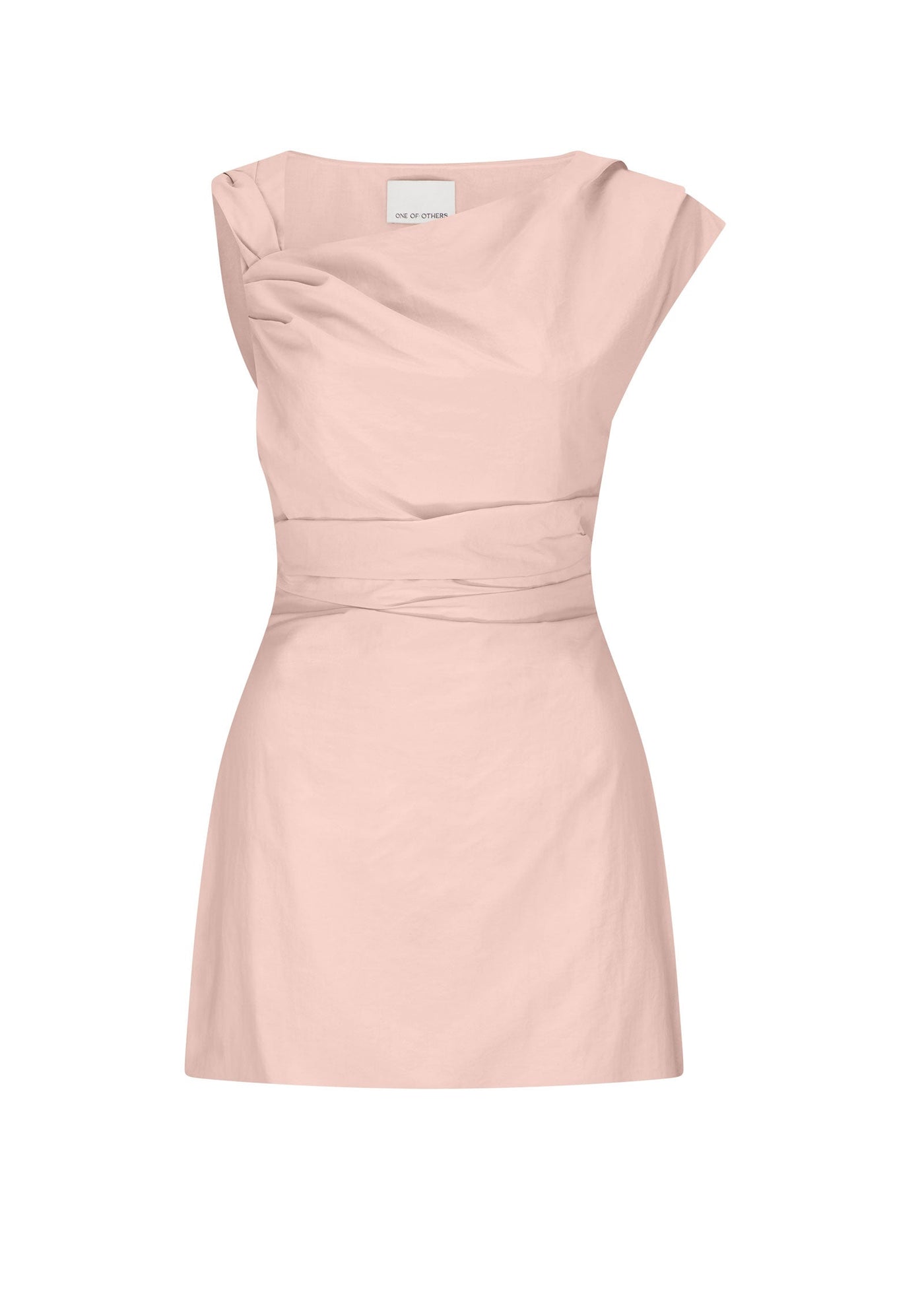 ONE OF OTHERS BLANE ASYM MINI DRESS MUSK