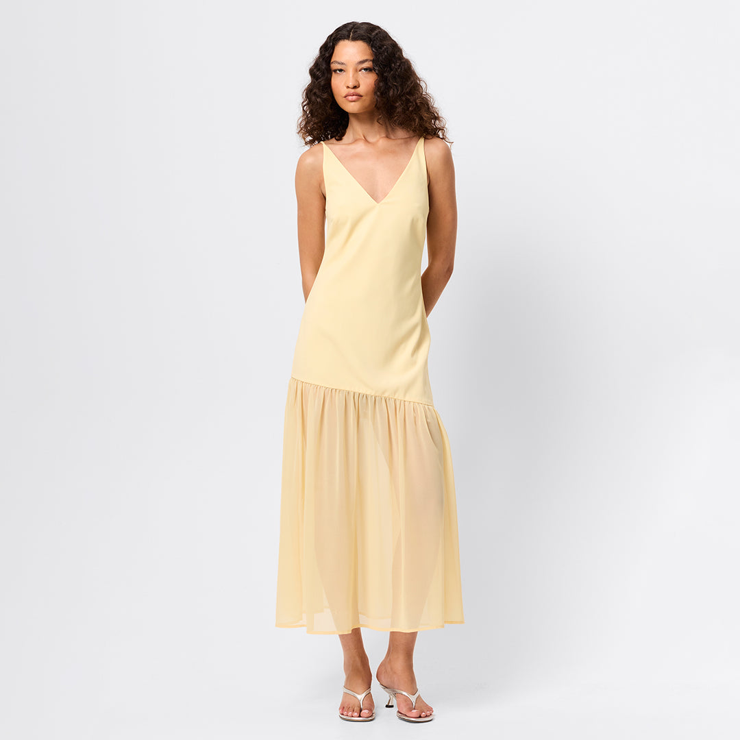 MOSSMAN BEYOND THE HORIZON MIDI DRESS BUTTER
