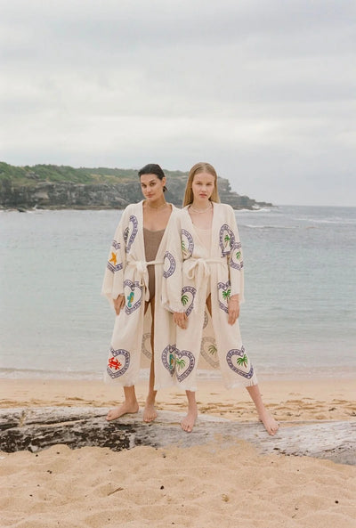 CIE CIE + CO THE PALM LONG ROBE NATURAL | BABY LEMONADE STORE