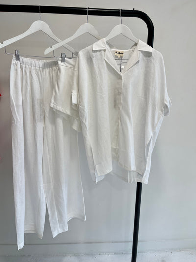 SABBI PANCHOS WHITE PULL ON LINEN PANT 