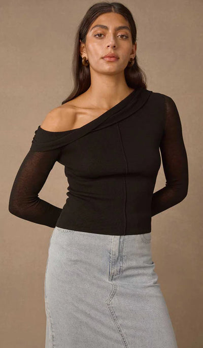 AZUL KNIT TOP BLACK