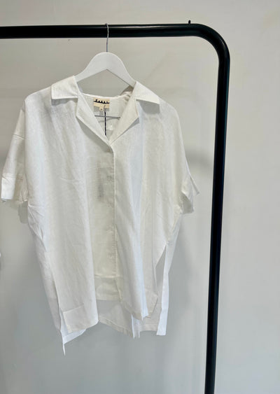 SABBI PATRON LINEN SHORT SLEEVE SHIRT WHITE