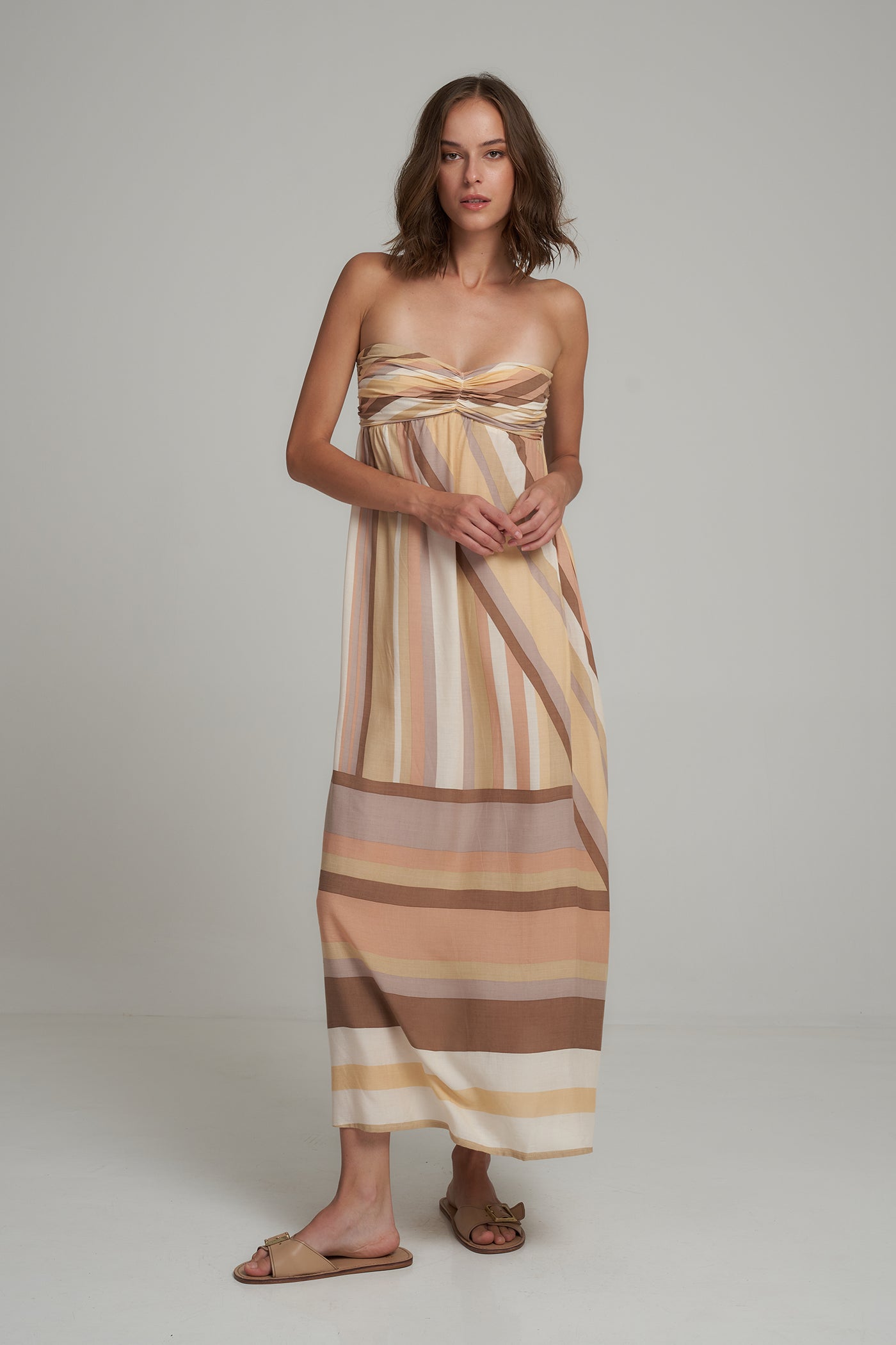 LILYA GEORGIA STRIPE MIDI DRESS 