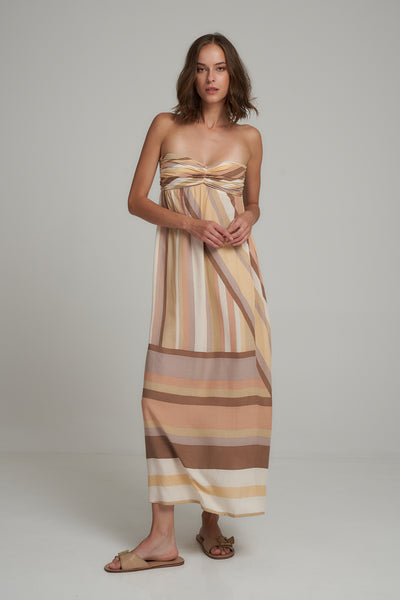 LILYA GEORGIA STRIPE MIDI DRESS 