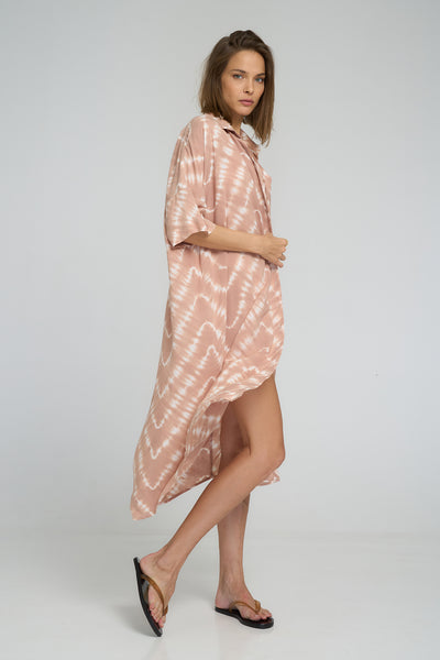 LILYA GEORGIE SHIRT DRESS GUAVA