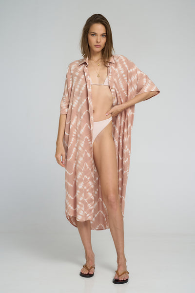 LILYA GEORGIE SHIRT DRESS GUAVA