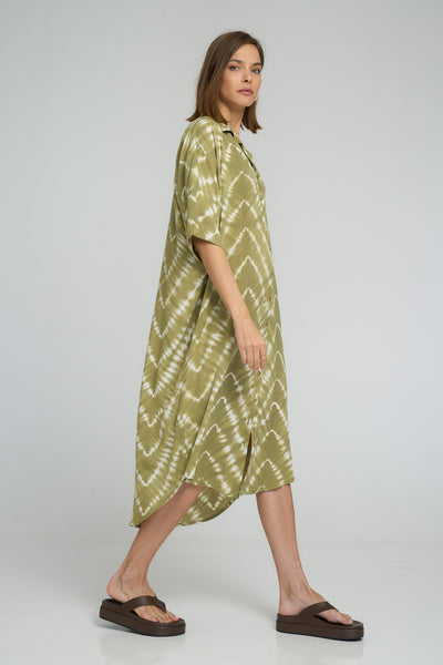 LILYA GEORGIE SHIRT DRESS MATCHA
