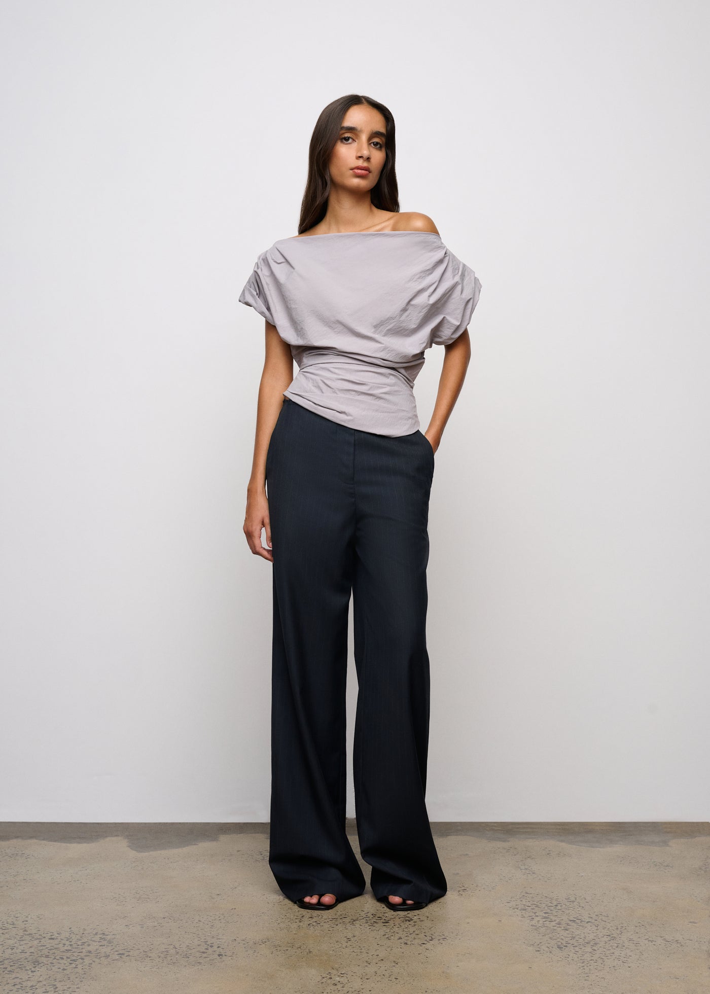 ONE OF OTHERS MARGOT PANT NAVY PINSTRIPE