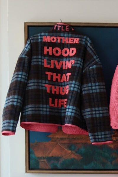 HAPPY LITTLE MOTHER THUG LIFE SHORT JACKET BLUE/PINK