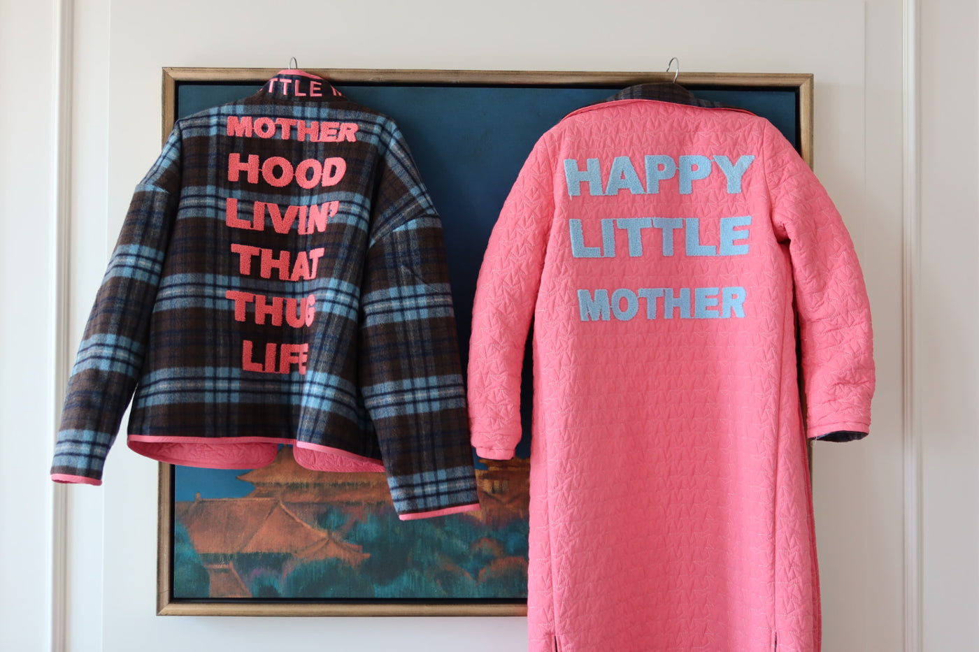 HAPPY LITTLE MOTHER THUG LIFE SHORT JACKET BLUE/PINK