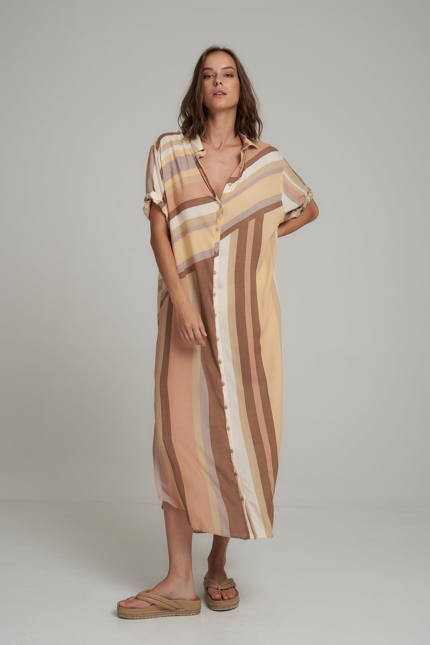 LILYA HUTTON SHIRT DRESS RETRO STRIPE