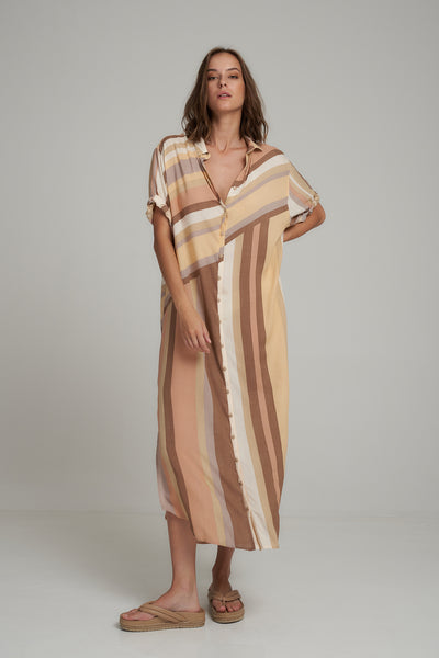LILYA HUTTON SHIRT DRESS RETRO STRIPE