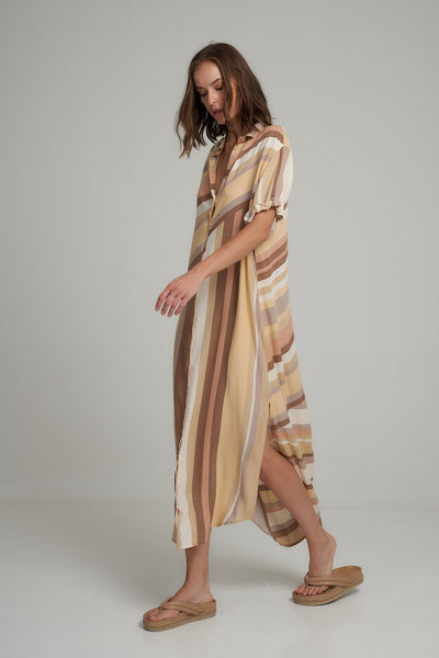 LILYA HUTTON SHIRT DRESS RETRO STRIPE