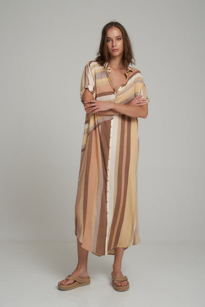 LILYA HUTTON SHIRT DRESS RETRO STRIPE