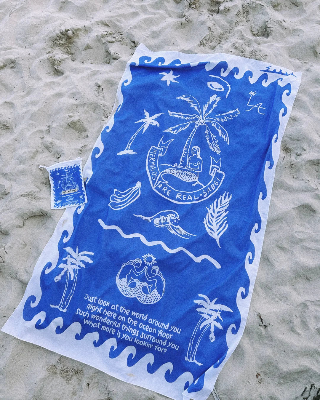 SABBI THAT'S A WRAP COTTON SARONG BLUE MERMAID