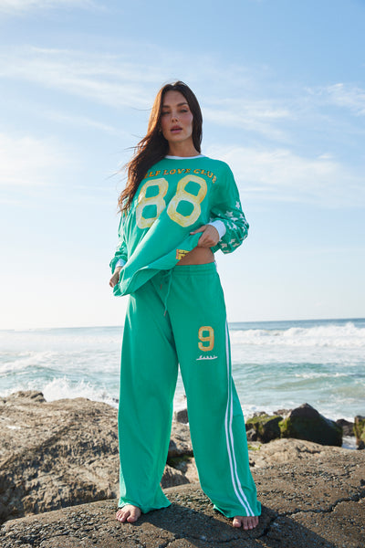 Sabbi The Chido You Cute Cotton Track Pants Green| BABY LEMONADE STORE