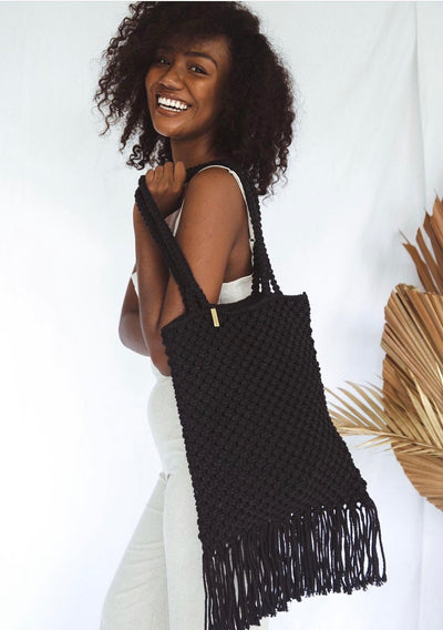 THE MACRAMAN CHICAMA ORGANIC COTTON MACRAME SHOPPING TOTE