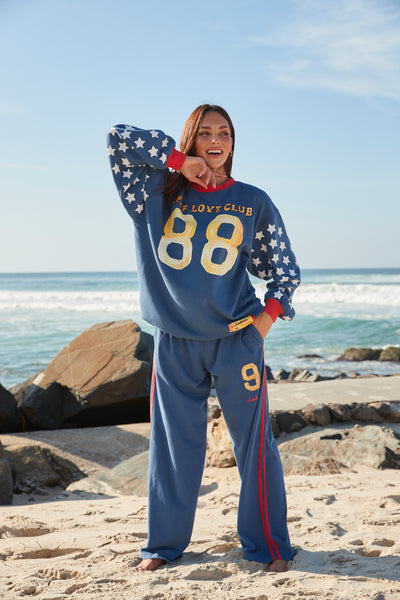 Sabbi The Chido You Cute Cotton Track Pants Blue | BABY LEMONADE STORE