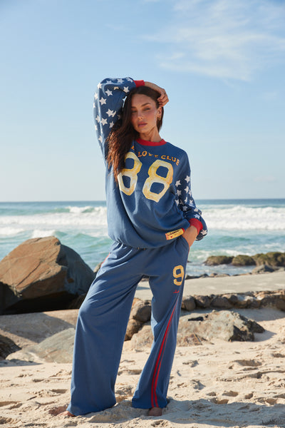 Sabbi The Chido You Cute Cotton Track Pants Blue | BABY LEMONADE STORE
