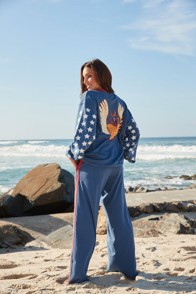 Sabbi The Chido You Cute Cotton Track Pants Blue | BABY LEMONADE STORE