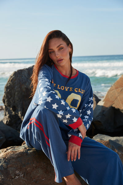 Sabbi The You Cute Long Sleeve  Blue Cotton Tee | BABY LEMONADE STORE