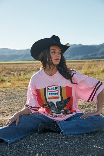SABBI THE SELF LOVE CLUB RODEO VERY OVERSIZED  TEE PINK