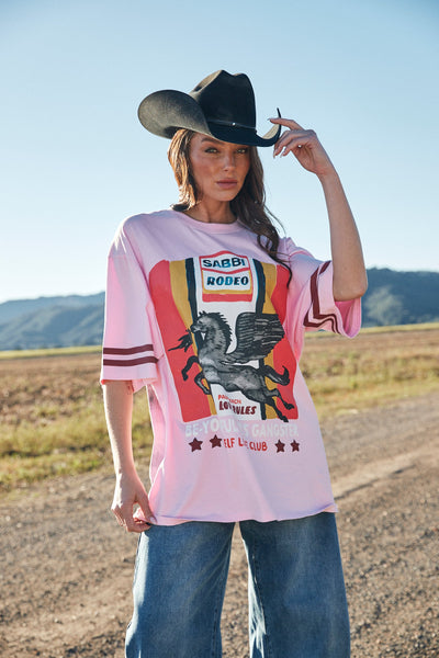 SABBI THE SELF LOVE CLUB RODEO VERY OVERSIZED  TEE PINK