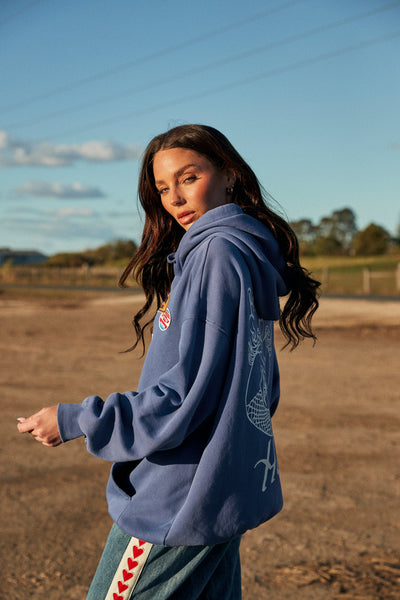 SABBI BEYOUTIFUL HOTEL HOODIE BLUE